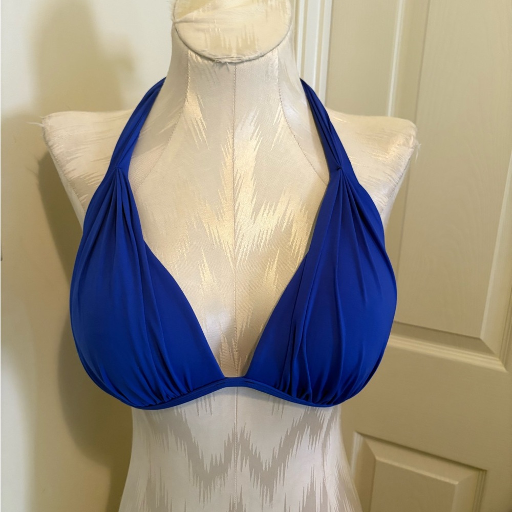 Kenneth Cole nwt $67  34D  Halter Bikini Top Blue